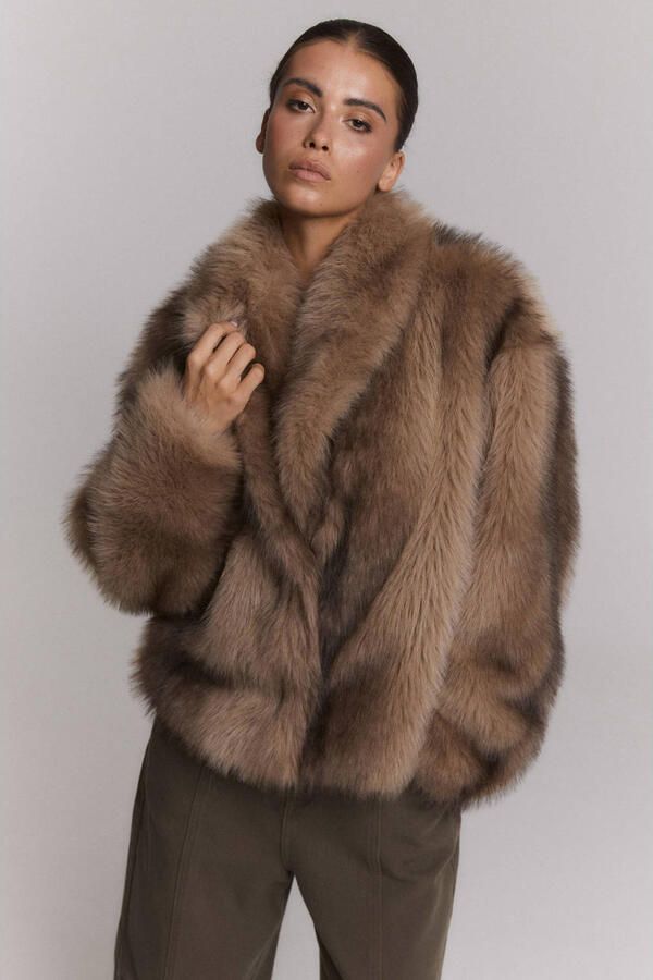 Refined Department imitatiebont jas bruin
