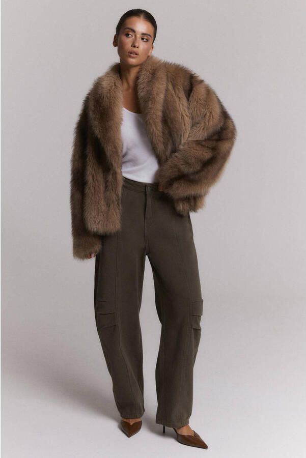 Refined Department imitatiebont jas bruin - Foto 2