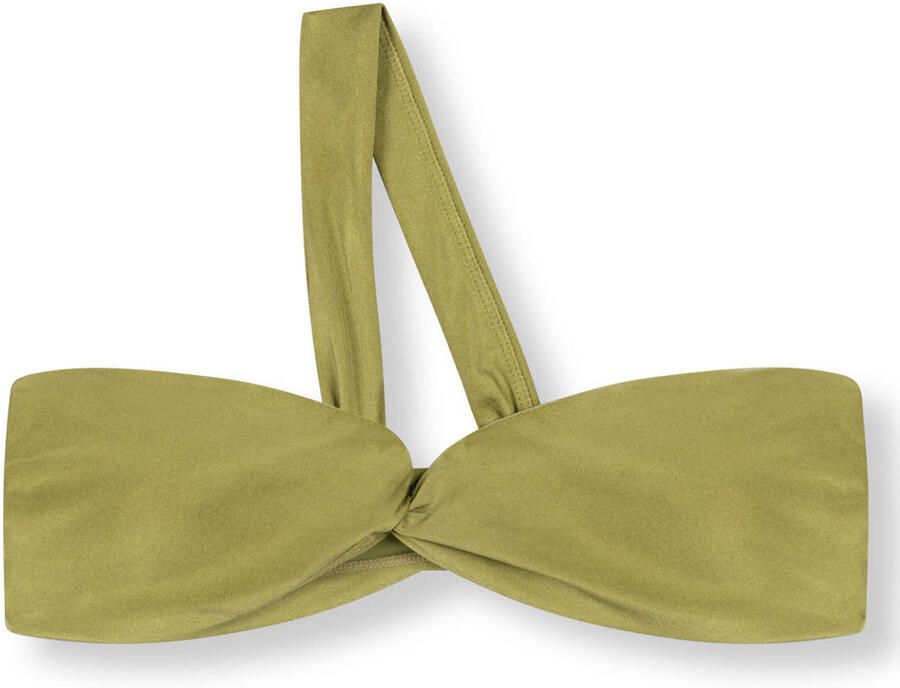Refined Department niet-voorgevormde one shoulder bikinitop olijfgroen