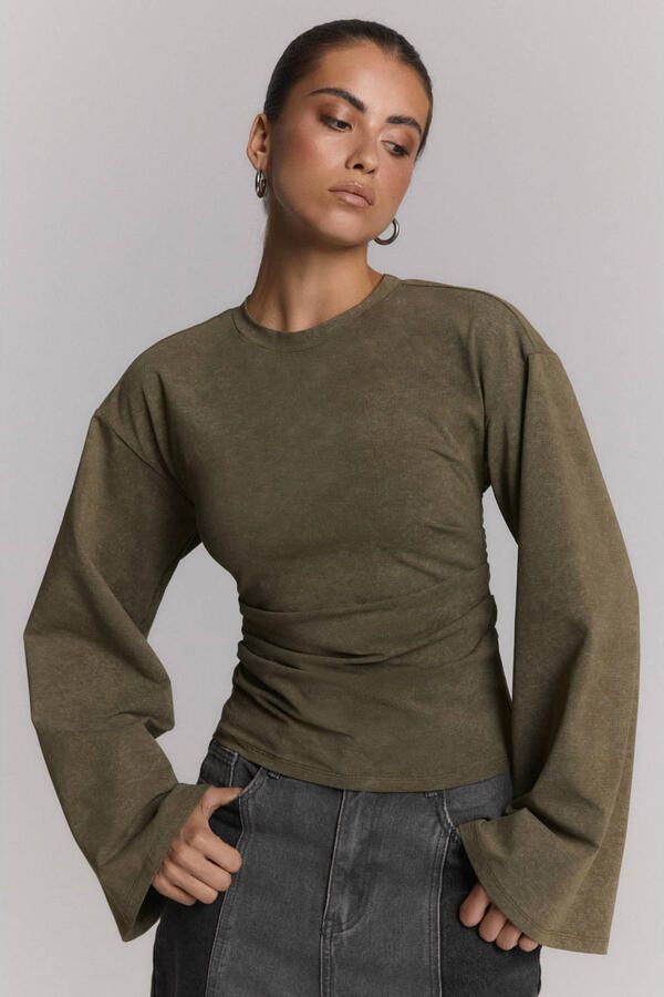 REFINED DEPARTMENT Dames Truien & Vesten Ladies Knitted Longsleeve Cruz Groen - Foto 4