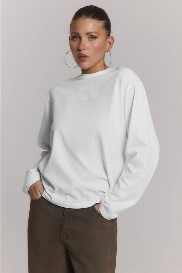 Refined Department oversized T-shirt met logo wit