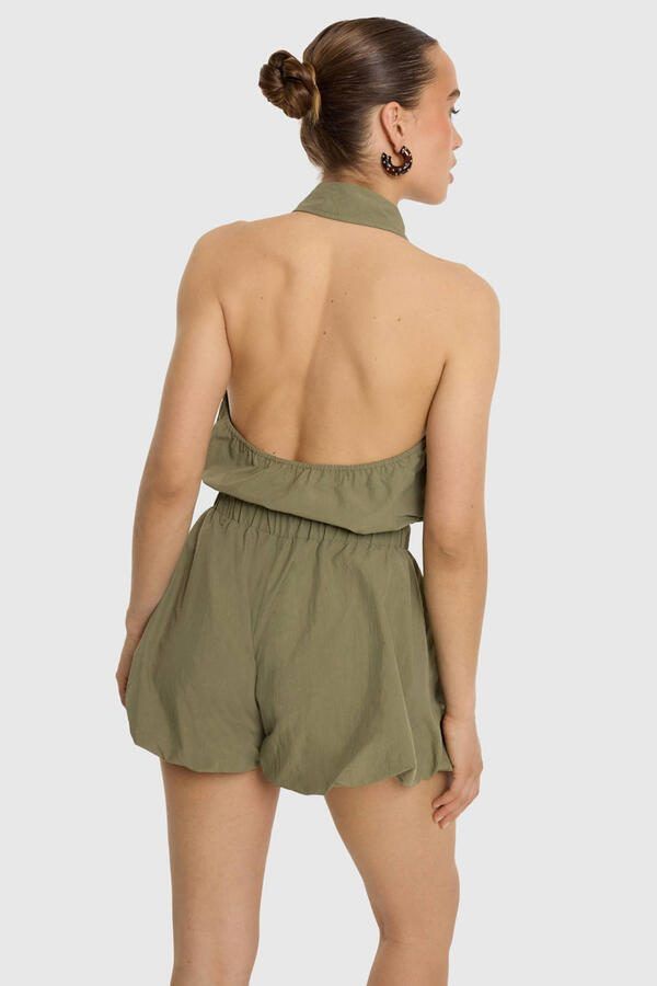Refined Department playsuit met open rug groen - Foto 2