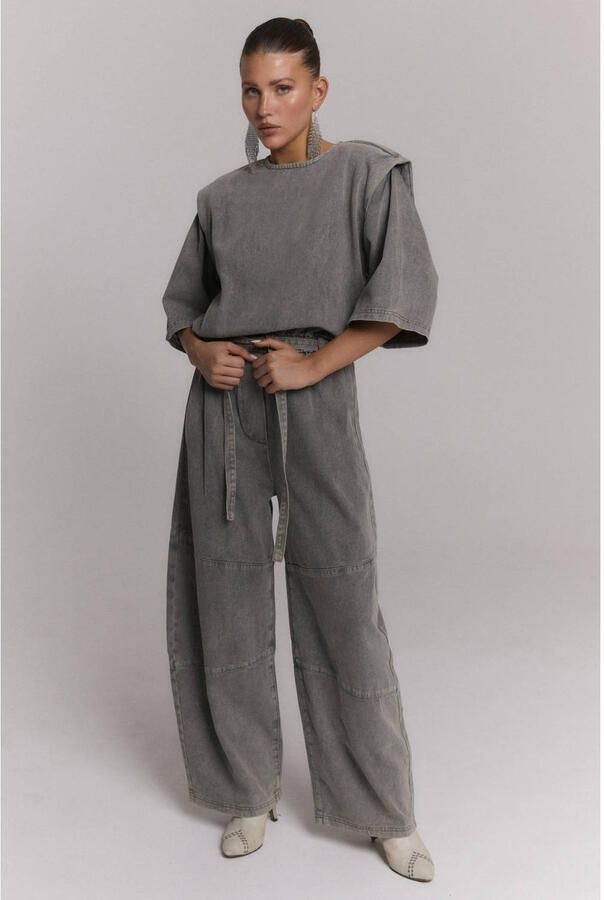Refined Department rechtvallende jumpsuit grijs - Foto 2