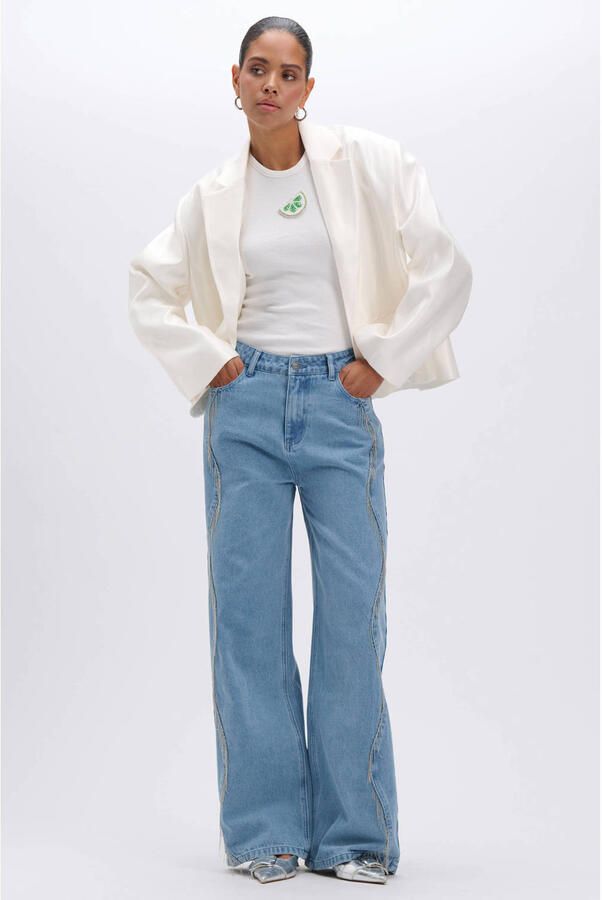 Refined Department regular waist regular fit jeans medium blue denim - Foto 6