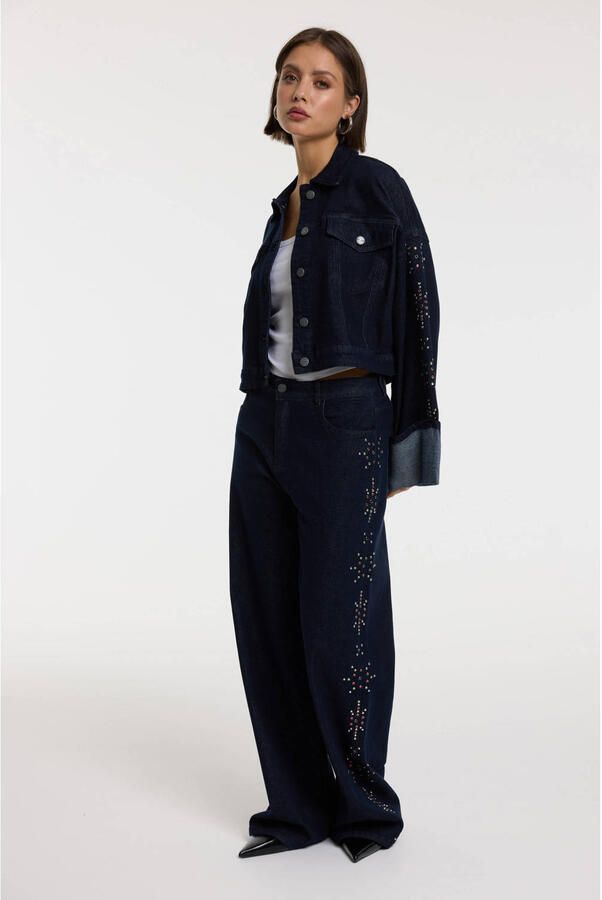 Refined Department straight leg jeans dark blue denim - Foto 2
