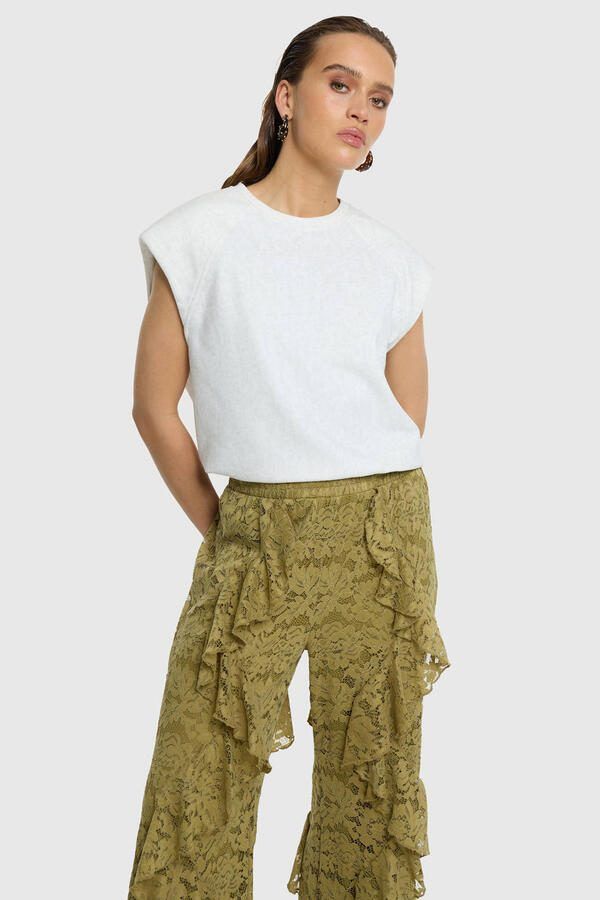 Refined Department wide leg regular waist gebloemde broek groen