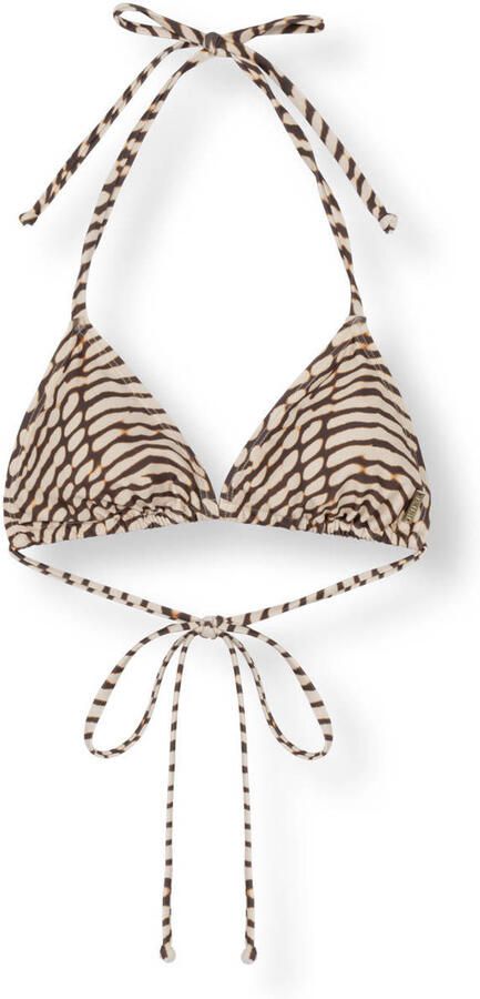 Refined Department voorgevormde triangel bikinitop met dierenprint bruin