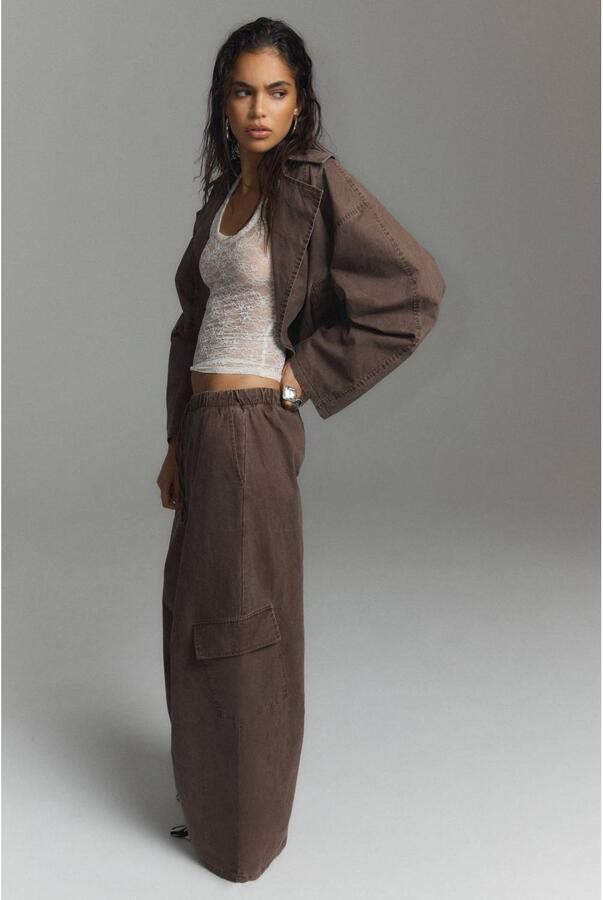 Refined Department wide leg broek donkerbruin - Foto 2