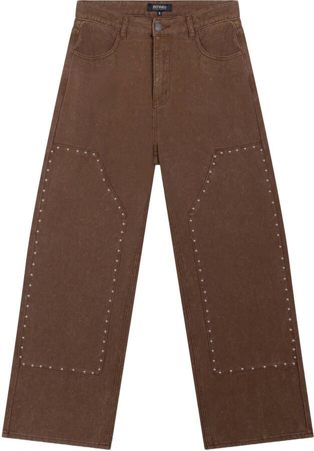 Refined Department wide leg jeans bruin - Foto 2
