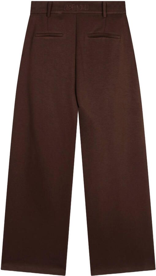 Refined Department wide leg pantalon met plooien donkerbruin - Foto 2