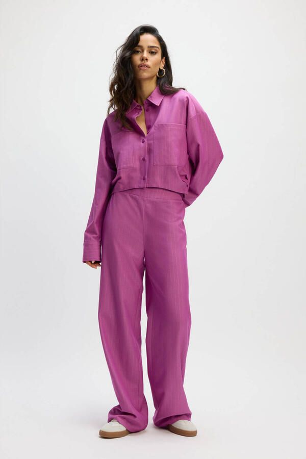 Refined Department wide leg regular waist broek paars