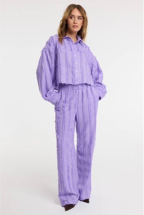 Refined Department wide leg regular waist broek paars - Foto 4