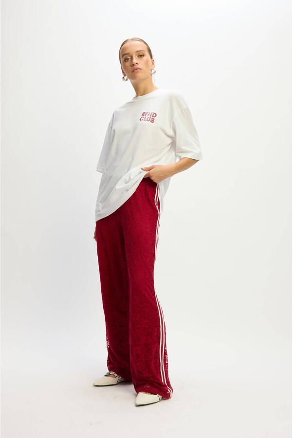 Refined Department wide leg regular waist broek rood - Foto 5
