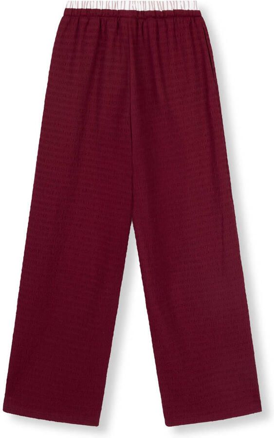 Refined Department wide leg regular waist pantalon donkerrood - Foto 4