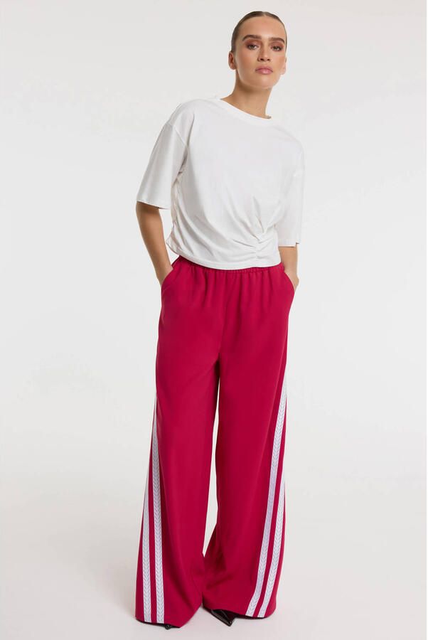 Refined Department wide leg regular waist pantalon rood - Foto 5