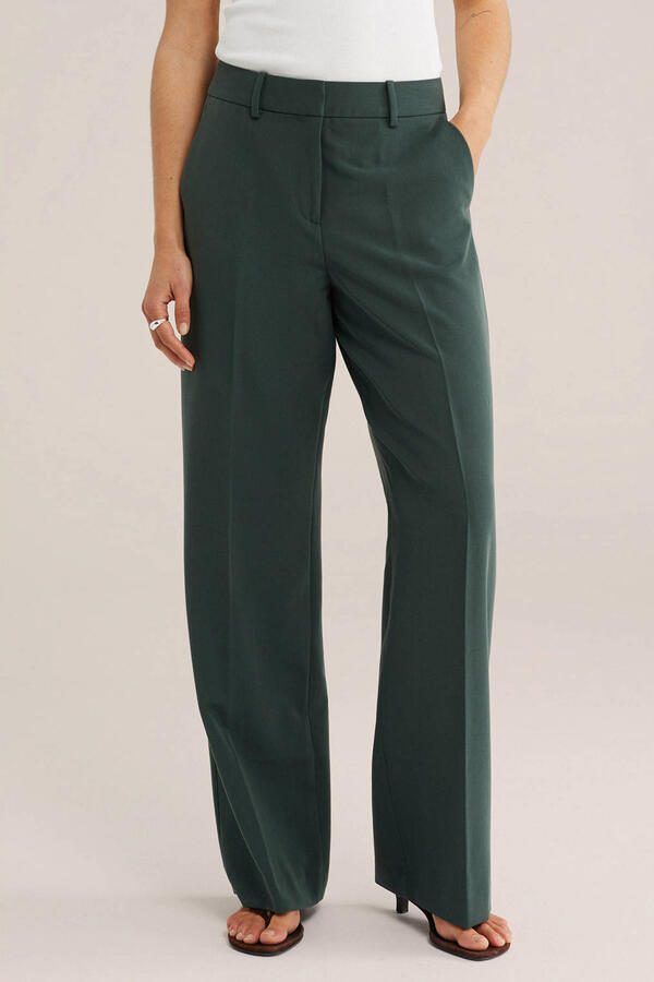 Regular waist pantalon donkergroen - Foto 3