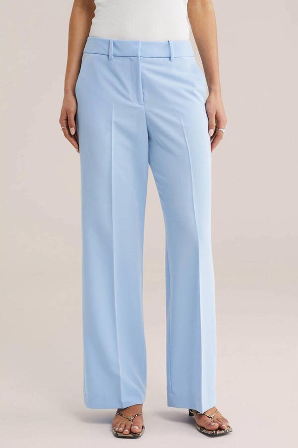 Regular waist pantalon lichtblauw