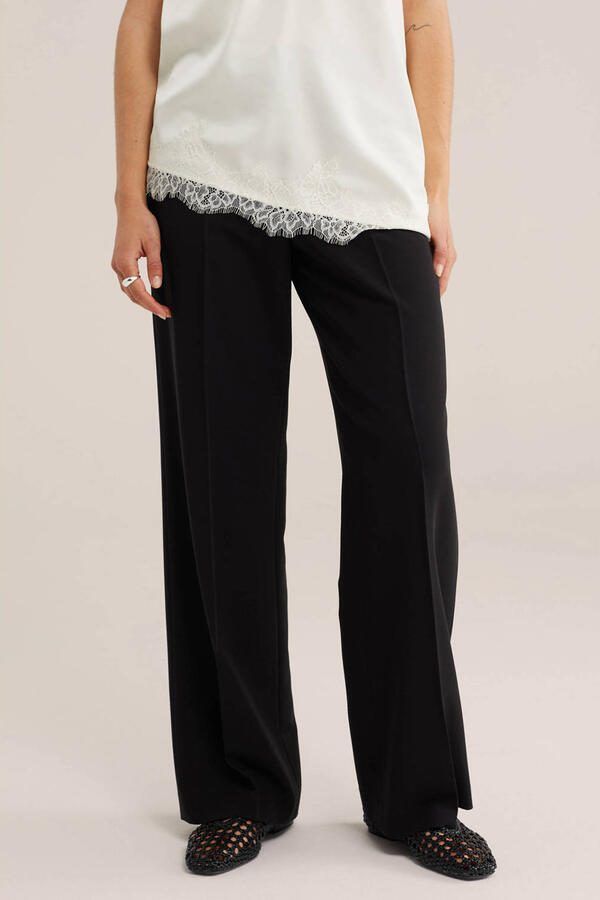 Regular waist pantalon zwart - Foto 2