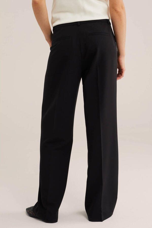 Regular waist pantalon zwart - Foto 3