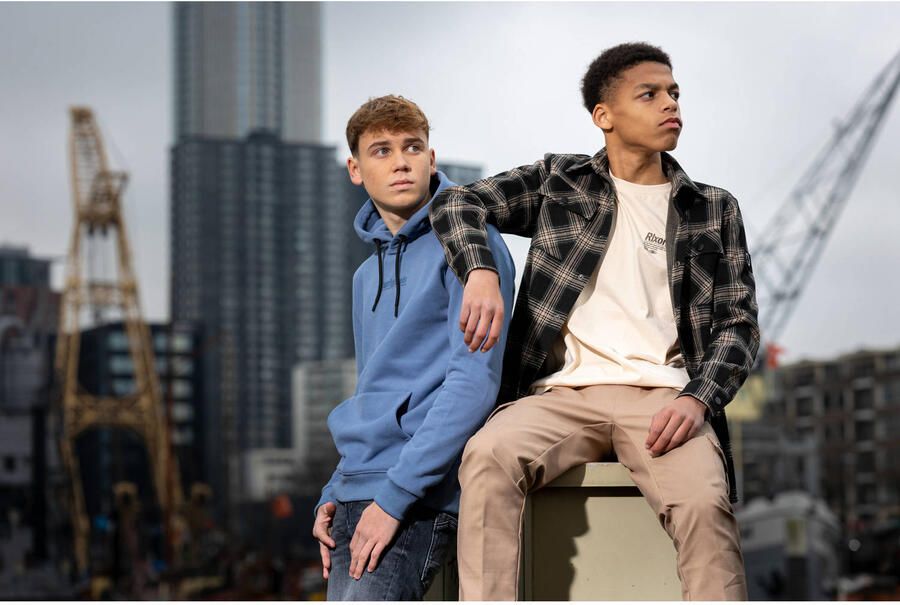 RELLIX Jongens Overhemden Shirt Jacket Big Check Zwart