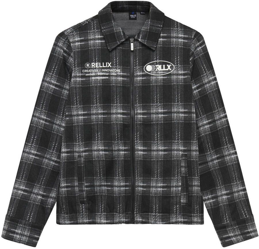 Rellix geruit overshirt zwart
