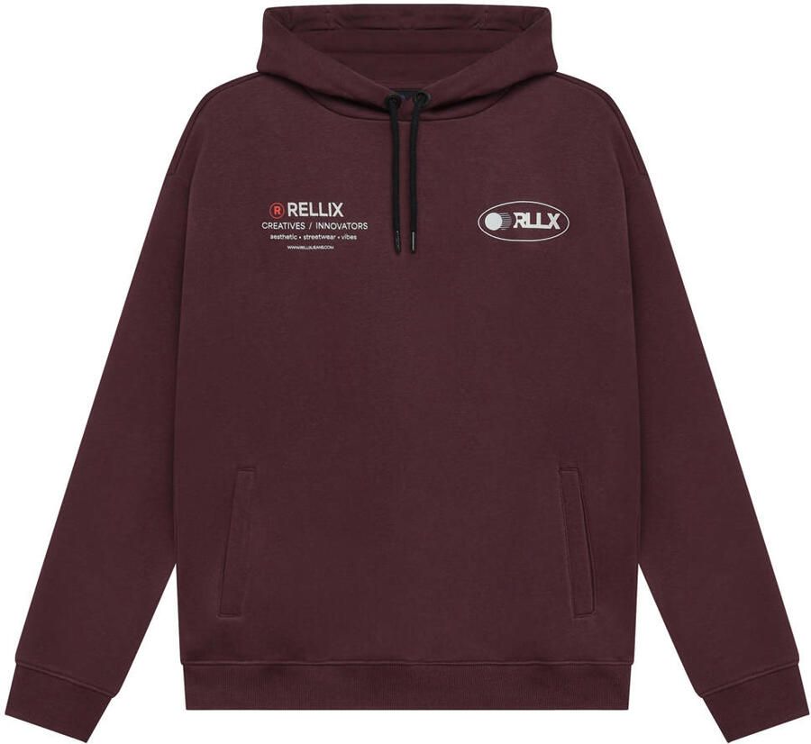 Rellix oversized hoodie met logo donkerrood