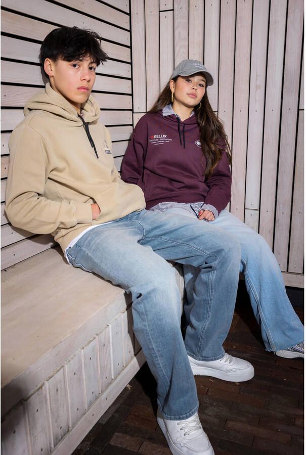 Rellix oversized hoodie met logo donkerrood - Foto 2