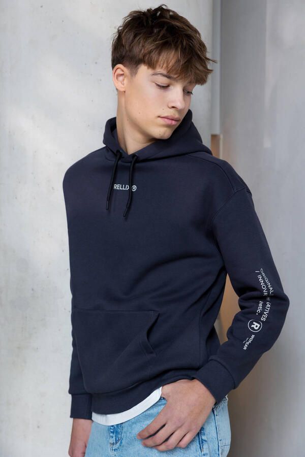 Rellix oversized hoodie met logo zwart