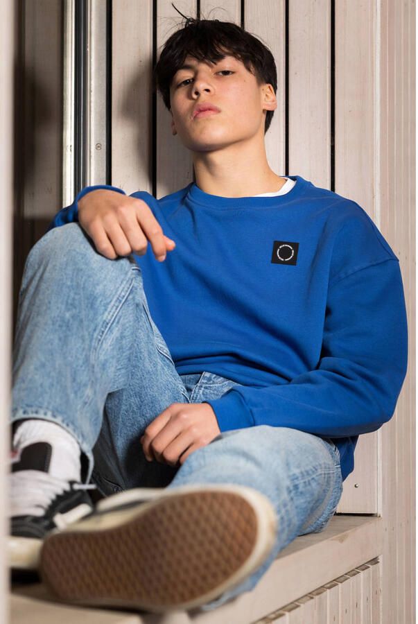 Rellix oversized sweater blauw Effen | Sweater van - Foto 3