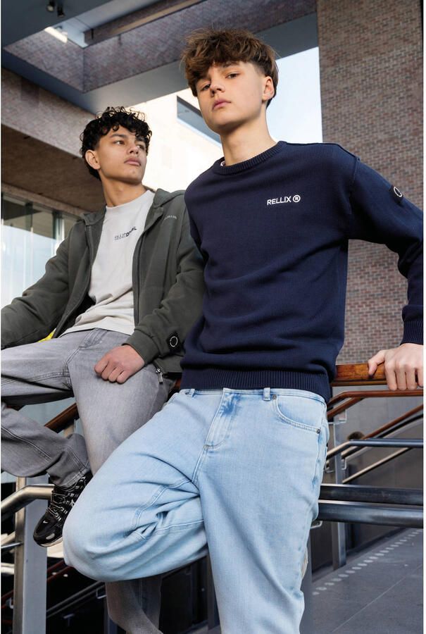 Rellix oversized sweatvest met borduursels donkergroen Effen - Foto 3
