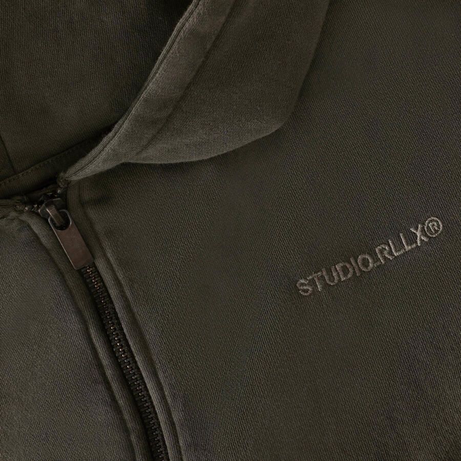 Rellix oversized sweatvest met borduursels donkergroen Effen - Foto 2