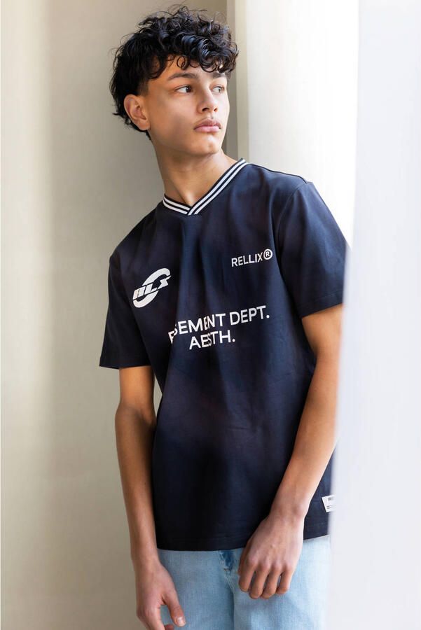 Rellix oversized T-shirt met logo antraciet