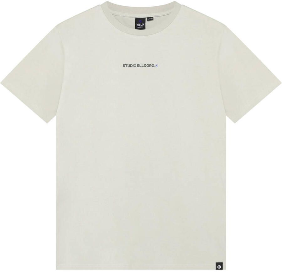 Rellix rechtvallend T-shirt met backprint lichtgrijs Jongens Katoen Ronde hals