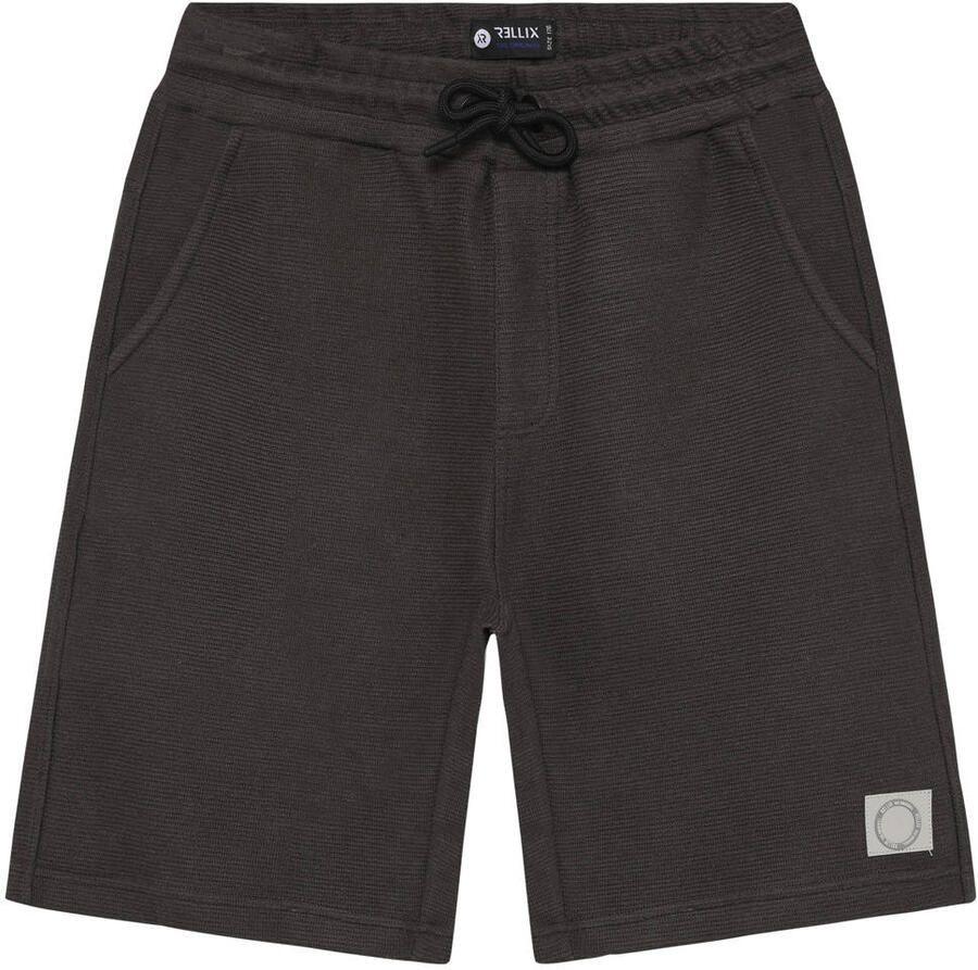Rellix straight regular waist sweatshort grijs met textuur