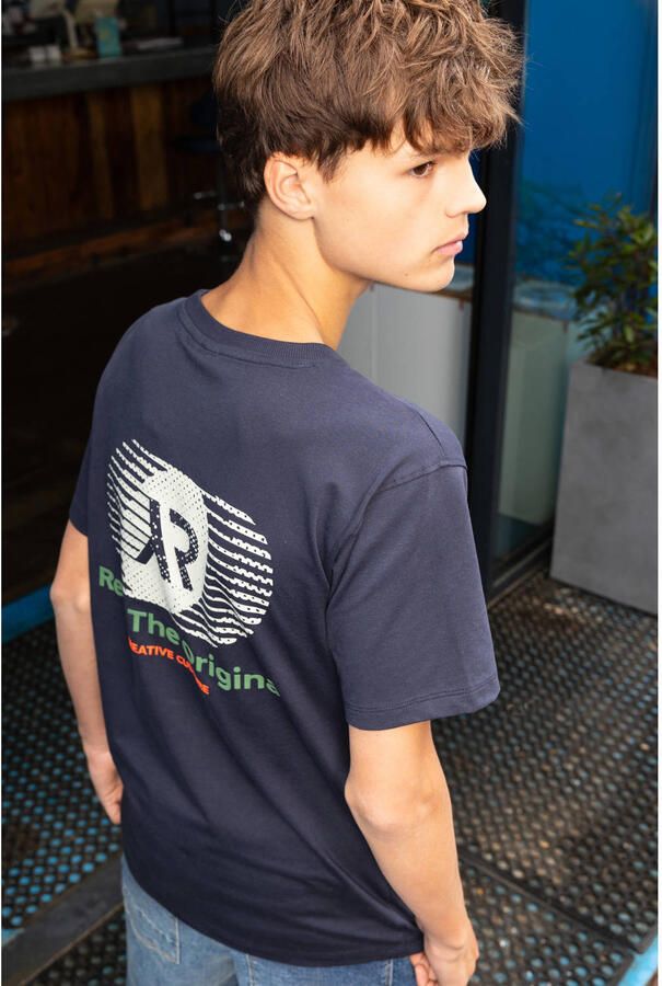 Rellix T-shirt met backprint donkerblauw - Foto 3