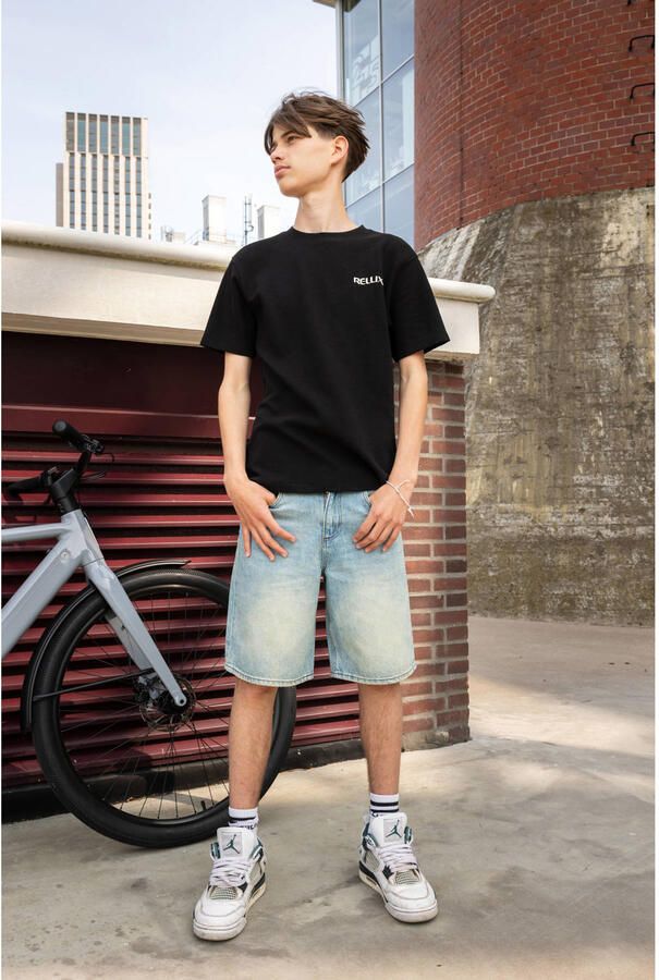 RELLIX Jongens Polo's & T-shirts Oversized T-shirt Structure Zwart - Foto 4