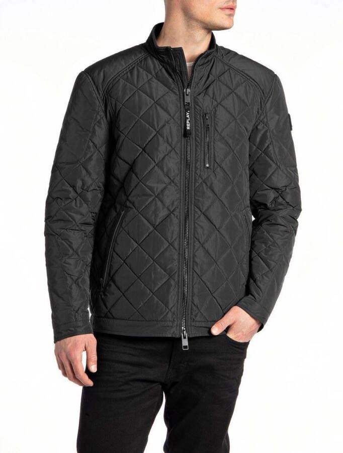 Replay Gewatteerd jack met opstaande kraag