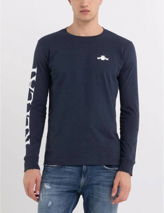 Replay Heren T-shirt van katoen Blue Heren
