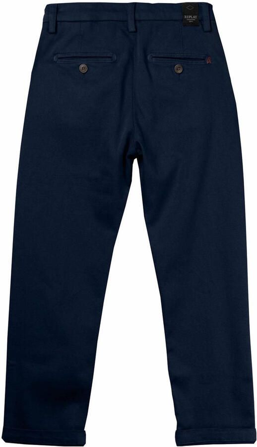 REPLAY casual broek donkerblauw