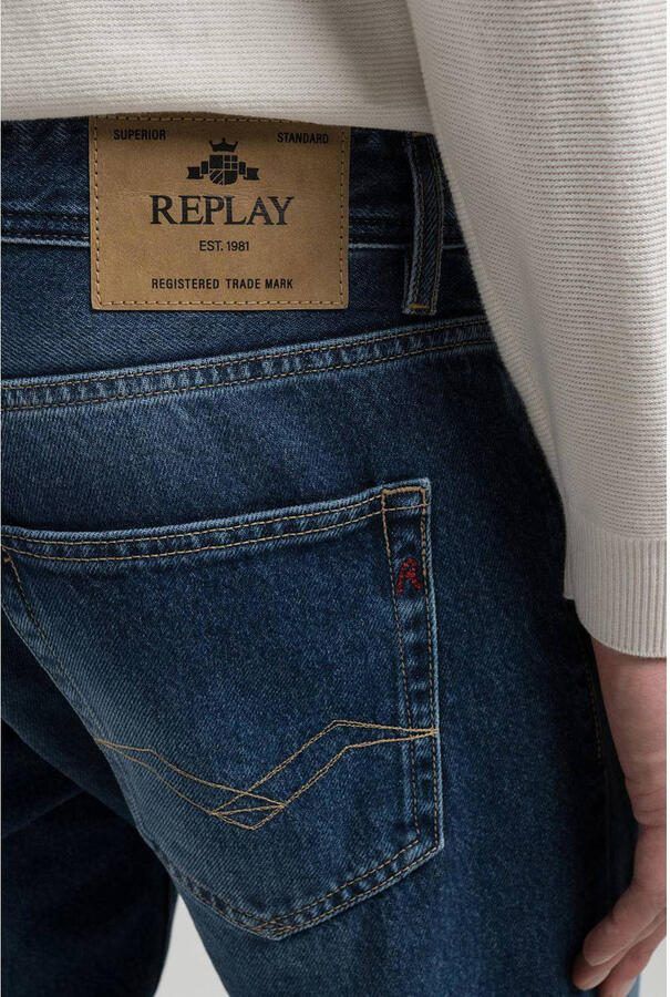 Replay Straight fit jeans in 5-pocketmodel model 'Grover' - Foto 3