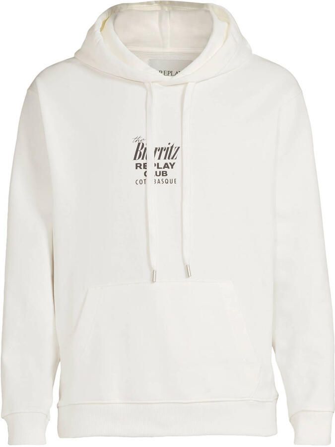 REPLAY hoodie met backprint wit - Foto 2