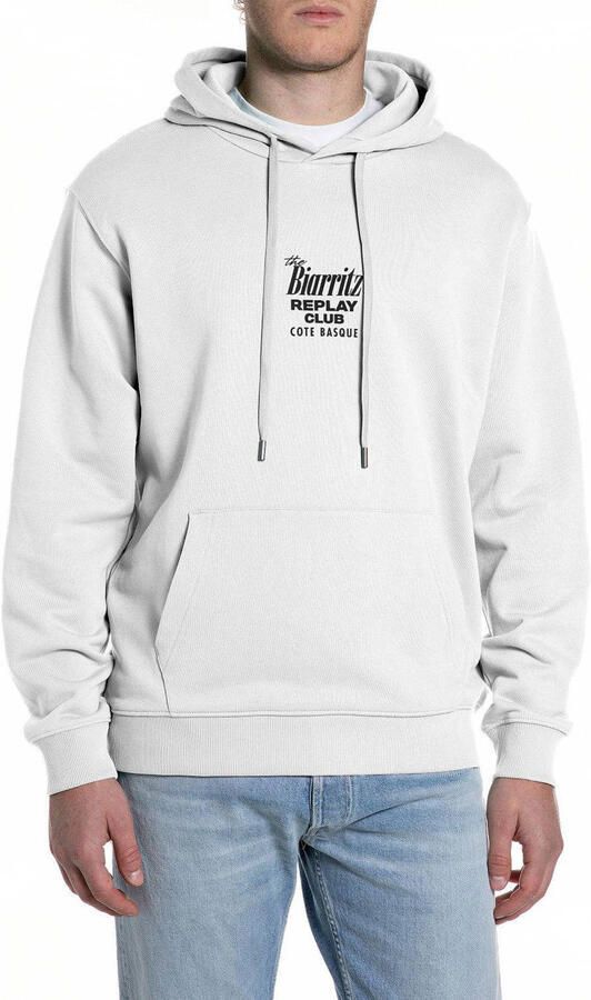 REPLAY hoodie met backprint wit