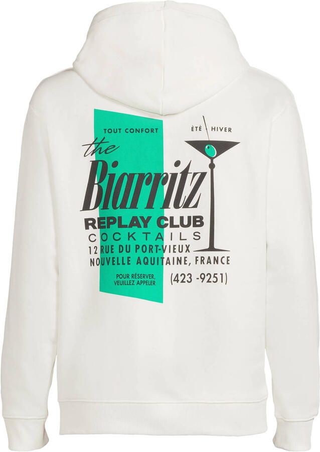 REPLAY hoodie met backprint wit - Foto 3