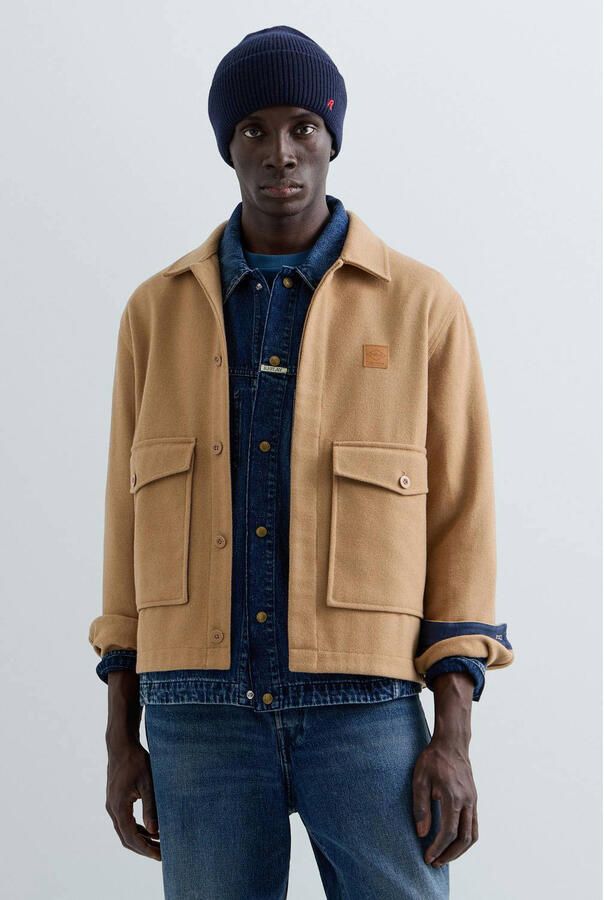 REPLAY jacket met wol iced coffee