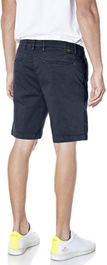 REPLAY regular chino short donkerblauw - Foto 3