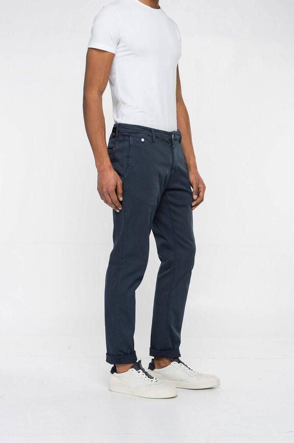 REPLAY regular fit chino BENNI donkerblauw - Foto 3