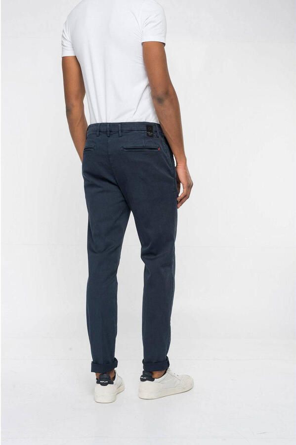 REPLAY regular fit chino BENNI donkerblauw - Foto 2