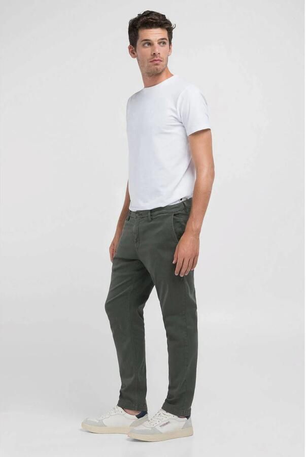 Replay Groene chino broek Green Heren