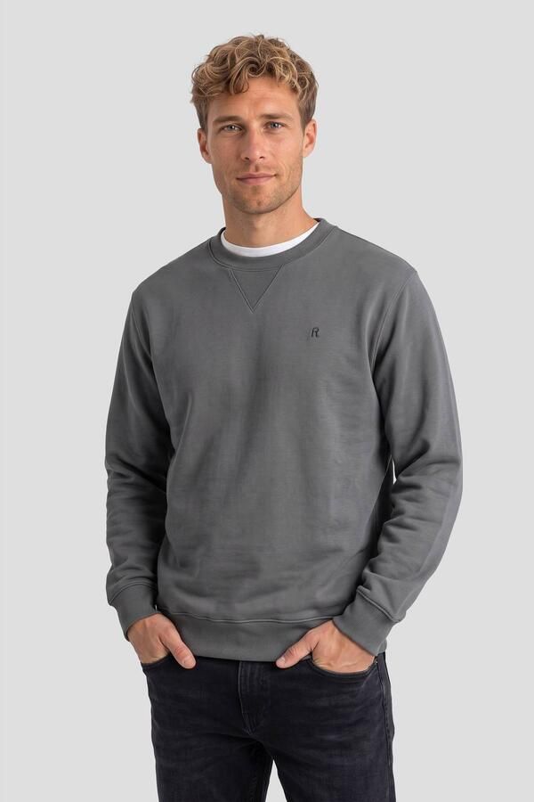 REPLAY regular fit sweater donkergrijs