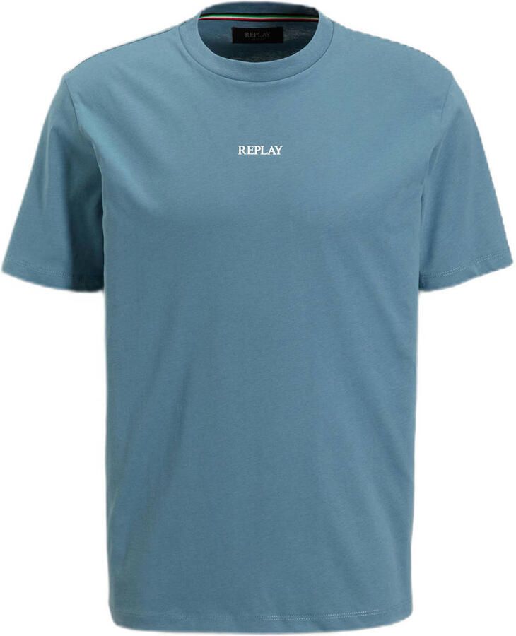 REPLAY regular fit t-shirt blauw